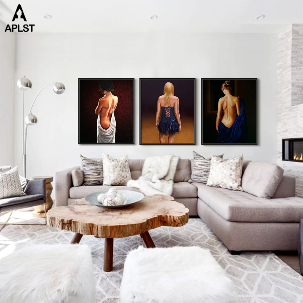 Modern Sexy Woman Canvas Print Nude Lady Wall Art For Bedroom Decor WePosters Free