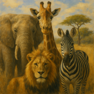 Diy Oil Painting Kits Animals By Numbers Elephant Lion Zebra Giraffe Deer
