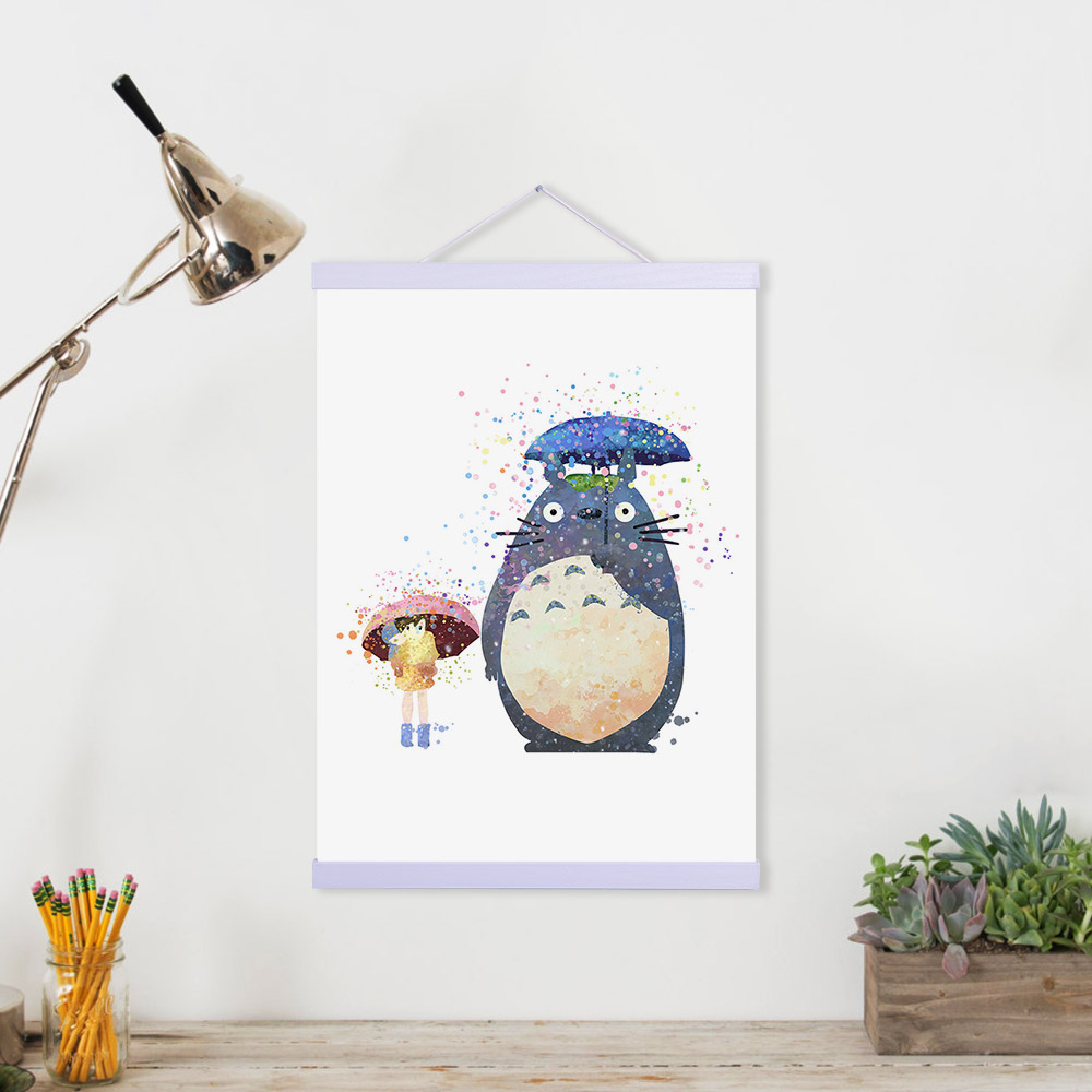 Watercolor Miyazaki Japanese Totoro Posters Prints Room Kawaii Wall Art Picture Canvas Painting - 2