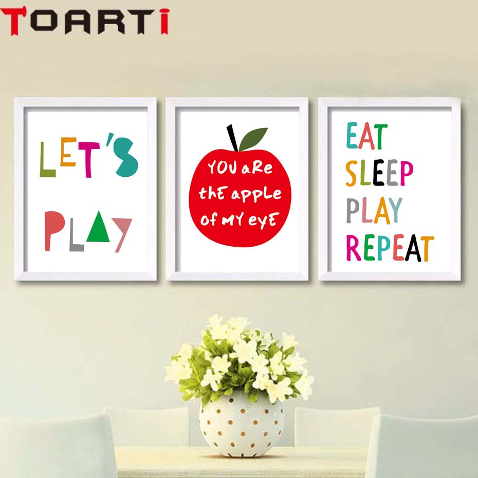 Modern Canvas Wall Art Print You Are Apple Play Inch Letters Poster For Bedroom Decor - 6