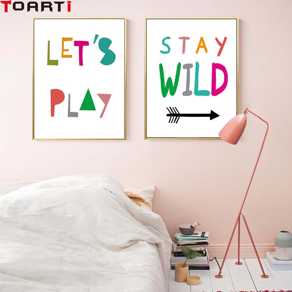 Modern Canvas Wall Art Print You Are Apple Play Inch Letters Poster For Bedroom Decor - 5