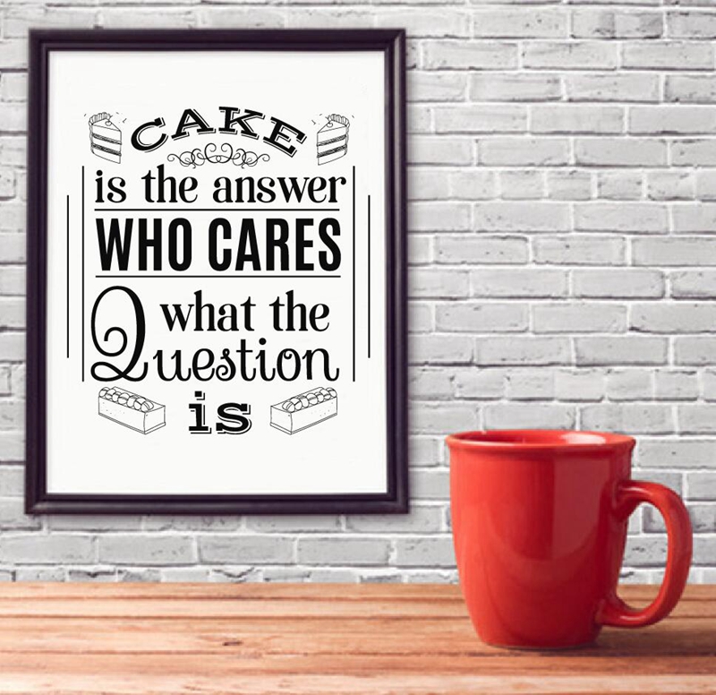 Love Cake Quote Canvas Wall Art Prints Funny Sweet Home Decor Dessert Inspired Poster - 7