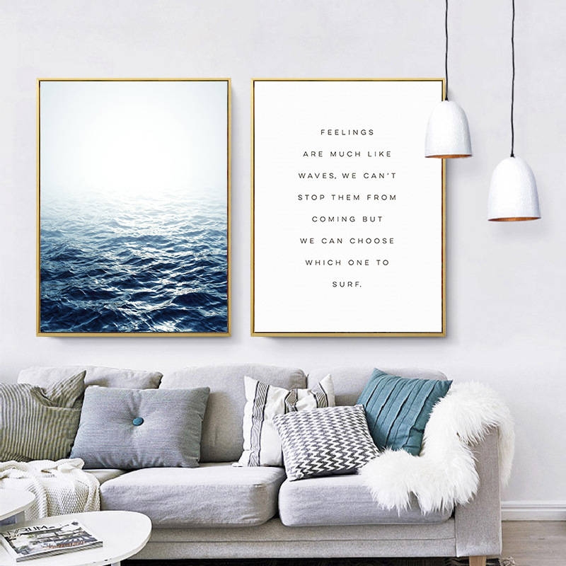 Scandinavian Modern Landscape Canvas Wall Art Sea Photography Prints For Home Decor - 2