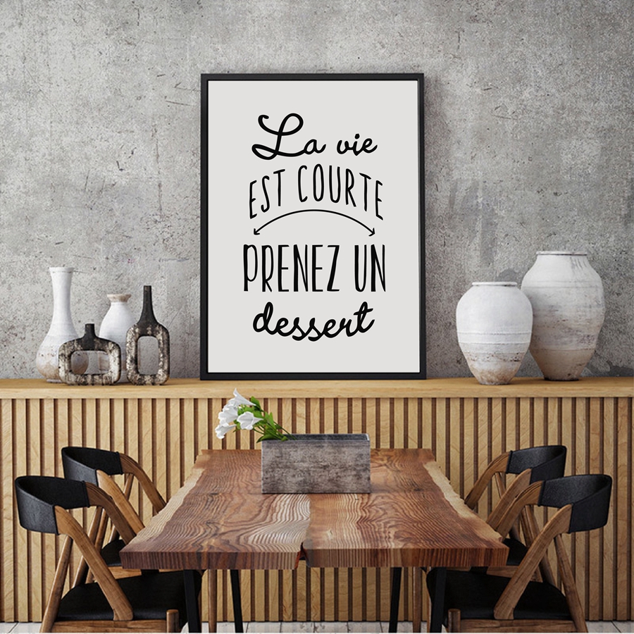 French Dessert Themed Canvas Art Painting Funny Kitchen Poster Print For Home Or Bakery Decor - 1