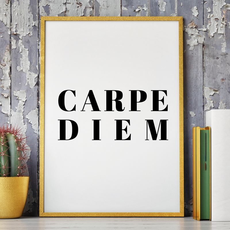 Carpe Diem Wall Art Poster Minimalist Scandinavian Dorm Decor Typographic Quote Canvas Painting Seize The Day Print - 3