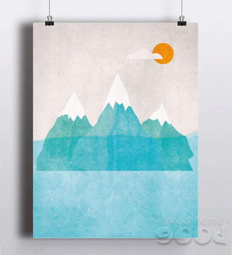 Vintage Mountain Canvas Art Print Painting Poster Wall Pictures Home Nursery Ye107 - 2