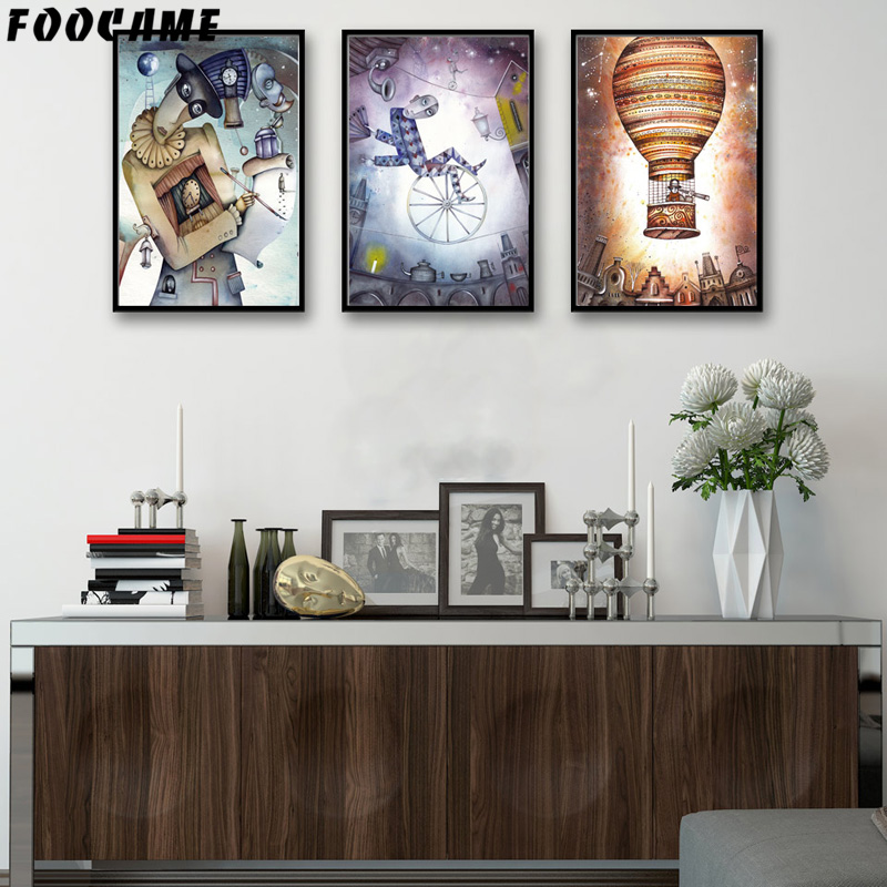 Vintage Fantasy City Dream Boat Stars Abstract Fairy Posters Print Art Canvas Painting Home Pictures Room - 3