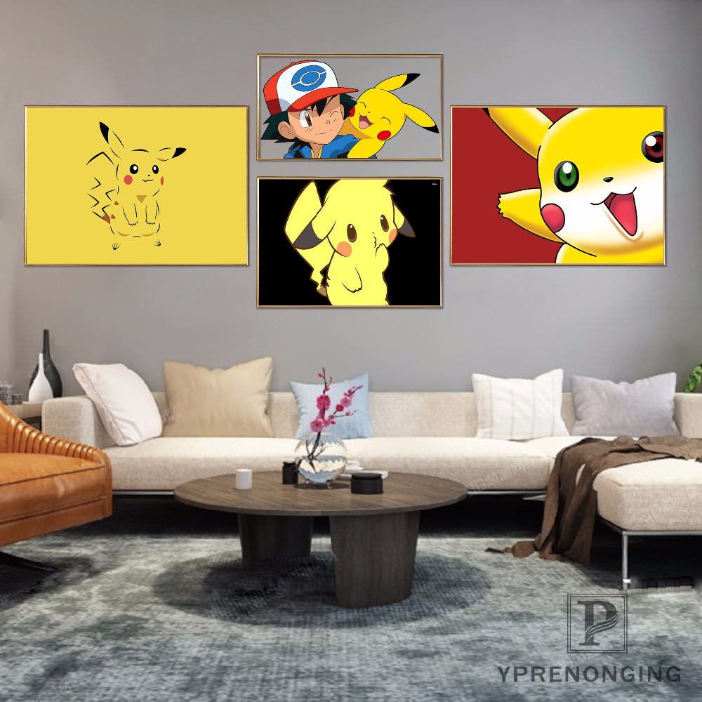 Exclusive Pikachu Poster Art Silk Fabric Canvas Print Custom Home Wall Decor Without Frame 18031726 - 2