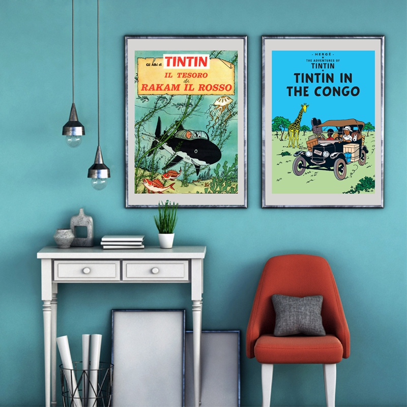 Adventures Of Tintin Art Poster Canvas Prints Wall Decor For Living Room - 1