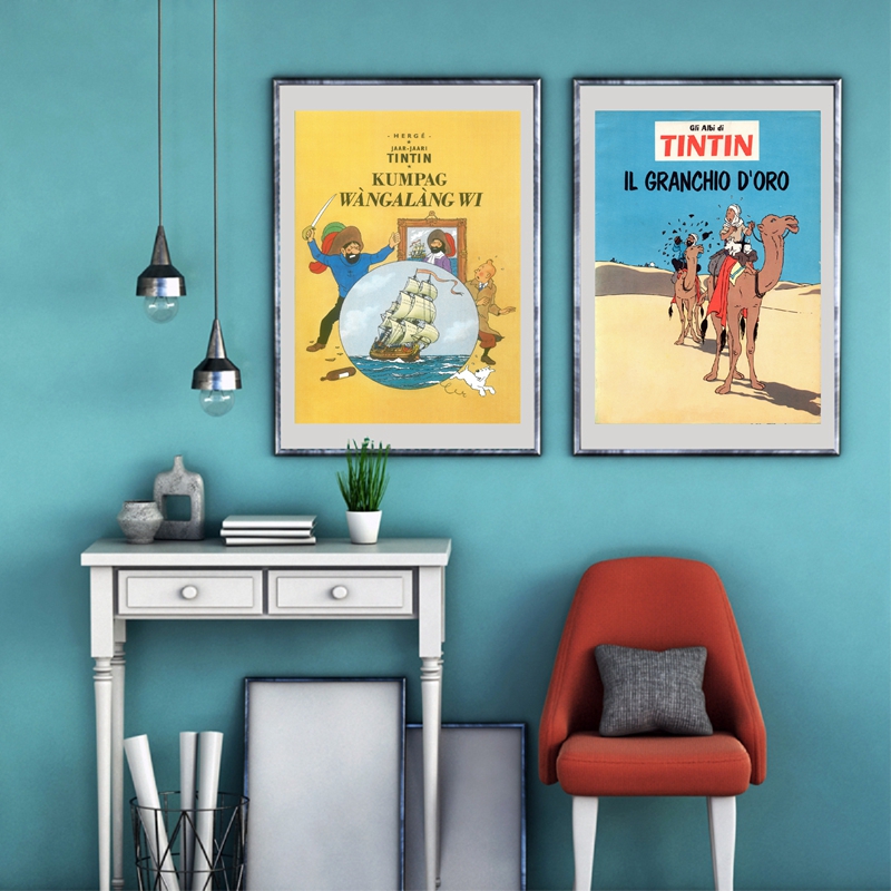 Adventures Of Tintin Art Poster Canvas Prints Wall Decor For Living Room - 2