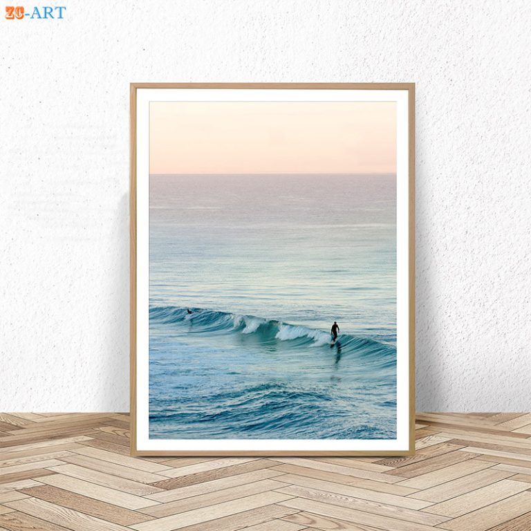 Ocean Waves Beach Art Print Large Printable Wall Minimalist Surfing