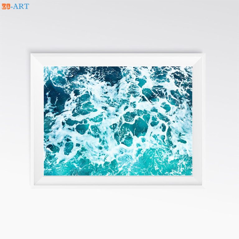 Ocean Waves Beach Art Print Large Printable Wall Minimalist Surfing