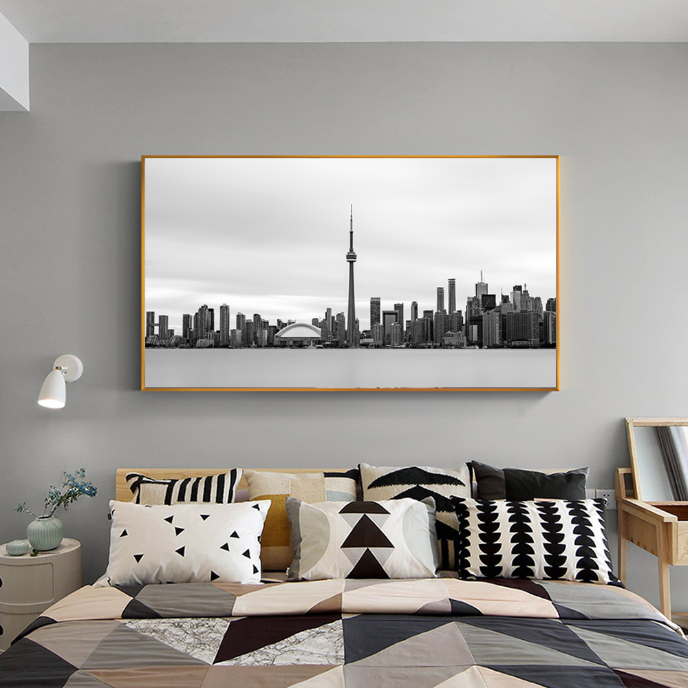 Black White Toronto Skyline Vintage Posters Prints Realist Landscape Wall Art Canvas Pictures Living Room - 2
