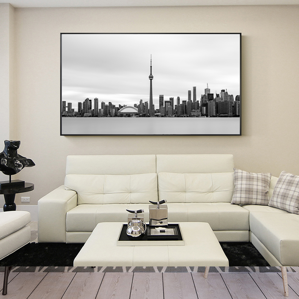 Black White Toronto Skyline Vintage Posters Prints Realist Landscape Wall Art Canvas Pictures Living Room - 3