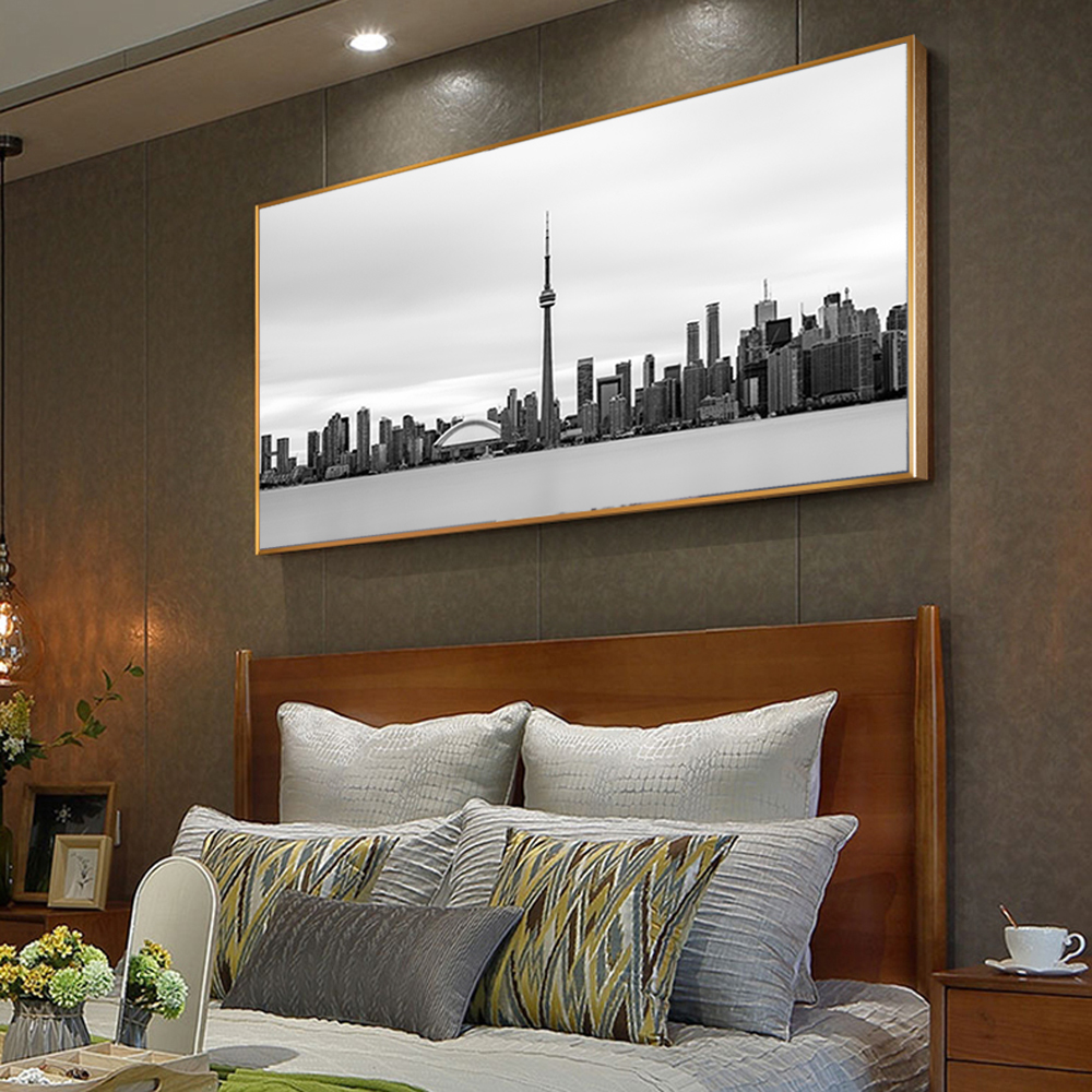 Black White Toronto Skyline Vintage Posters Prints Realist Landscape Wall Art Canvas Pictures Living Room - 4