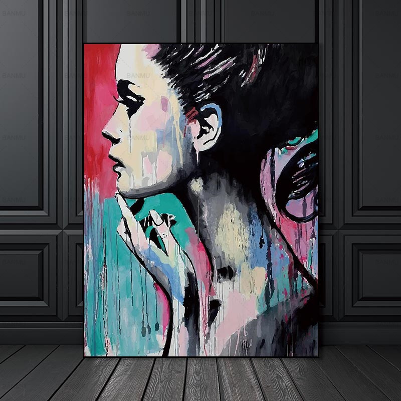 Wall Art Pictures Canvas Painting Poster Prints Colorful People On No Frame Home - 3