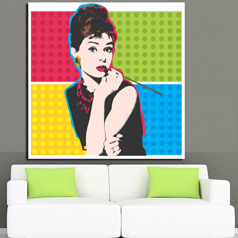 Andy Warhol Vintage Canvas Paintings Print Posters Colorful Audrey Hepburn Oil Painting Wall Art Pictures Living Room - 5