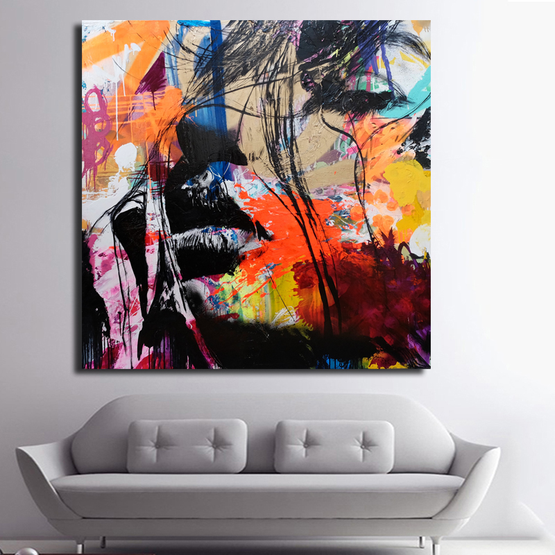 Prints Oil Paintings Modern David Bowie Painting Wall Abstract Color Portrait On Canvas Living Room - 3