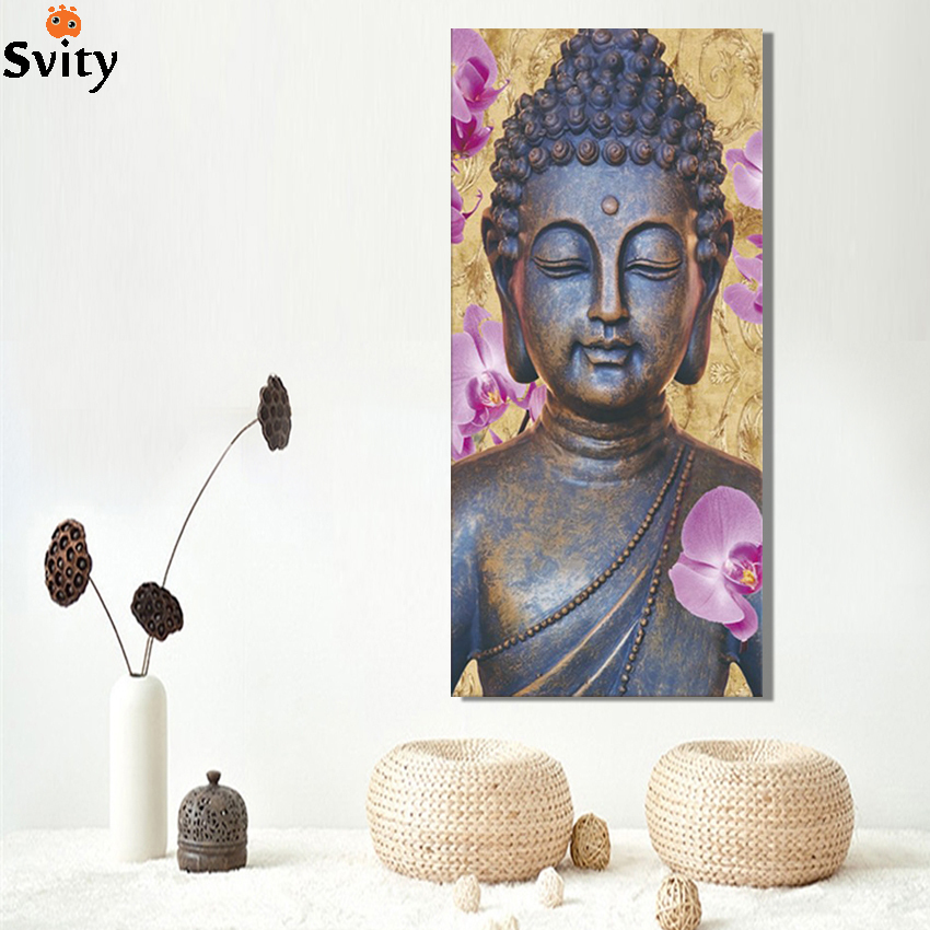 Canvas Painting Buddha Watercolor Retro Wall Art Picture Poster Home Porch No Frame F1641 - 2