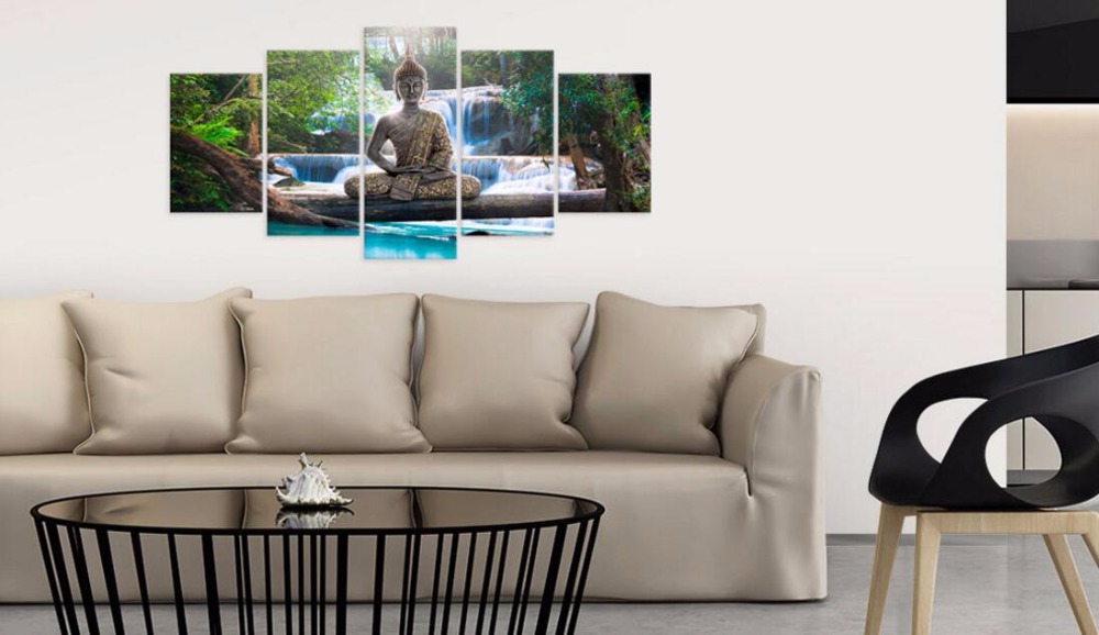 Buddha Canvas Print Modern Abstract Zen Art Painting Home Decorationcolor:greenyellowpurplesize:2 No Frame - 3
