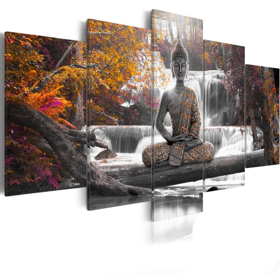 Buddha Canvas Print Modern Abstract Zen Art Painting Home Decorationcolor:greenyellowpurplesize:2 No Frame - 4