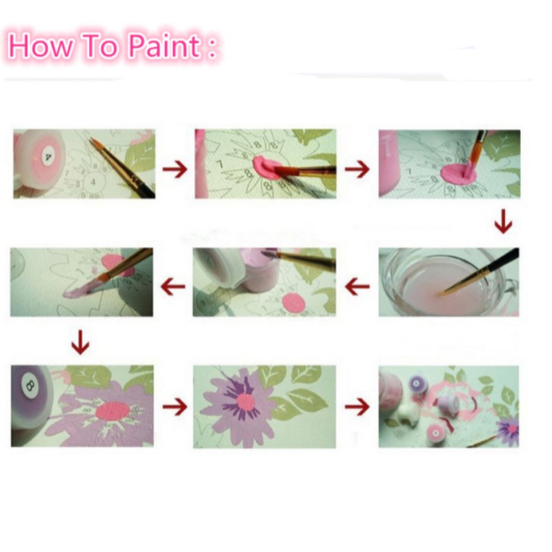 Handwork Train Departure Picture On Canvas Acrylic Paints Painting By Numbers Vintage Home Wall Art Pictures E318 - 6