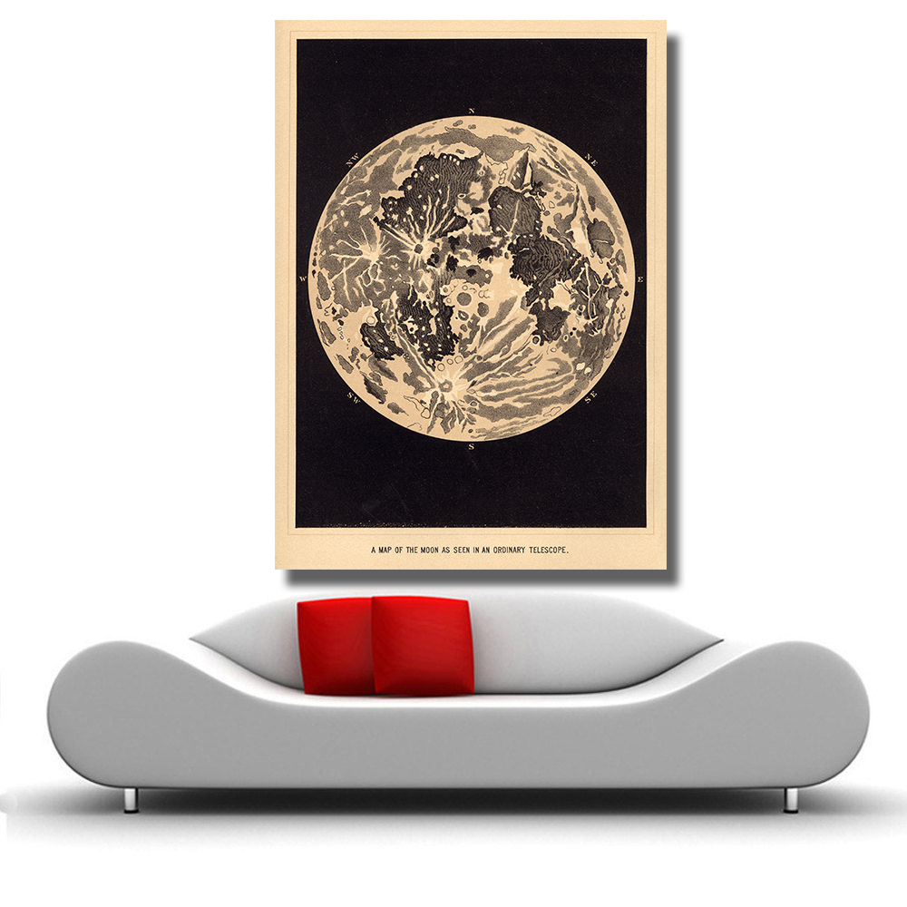 Canvas Prints Vintage Moon Art Print Poster Home Decorative Pictures No Framed - 2