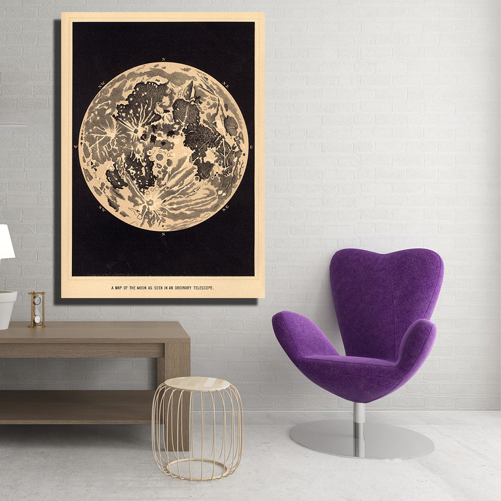Canvas Prints Vintage Moon Art Print Poster Home Decorative Pictures No Framed - 3
