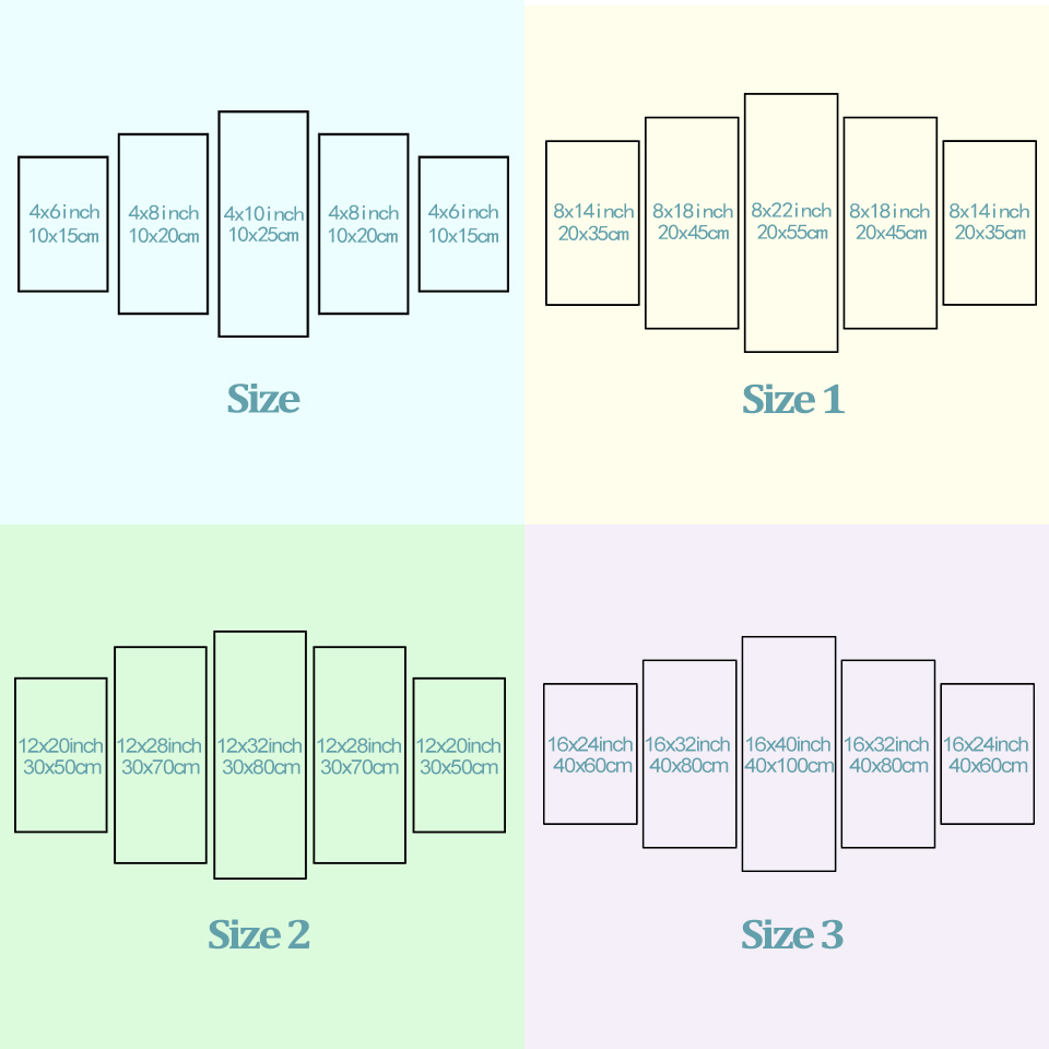 Canvas Wall Art Modular Picture Modern Frame Living Room 5 Panel Cottage Oil Painting Hd Print - 6