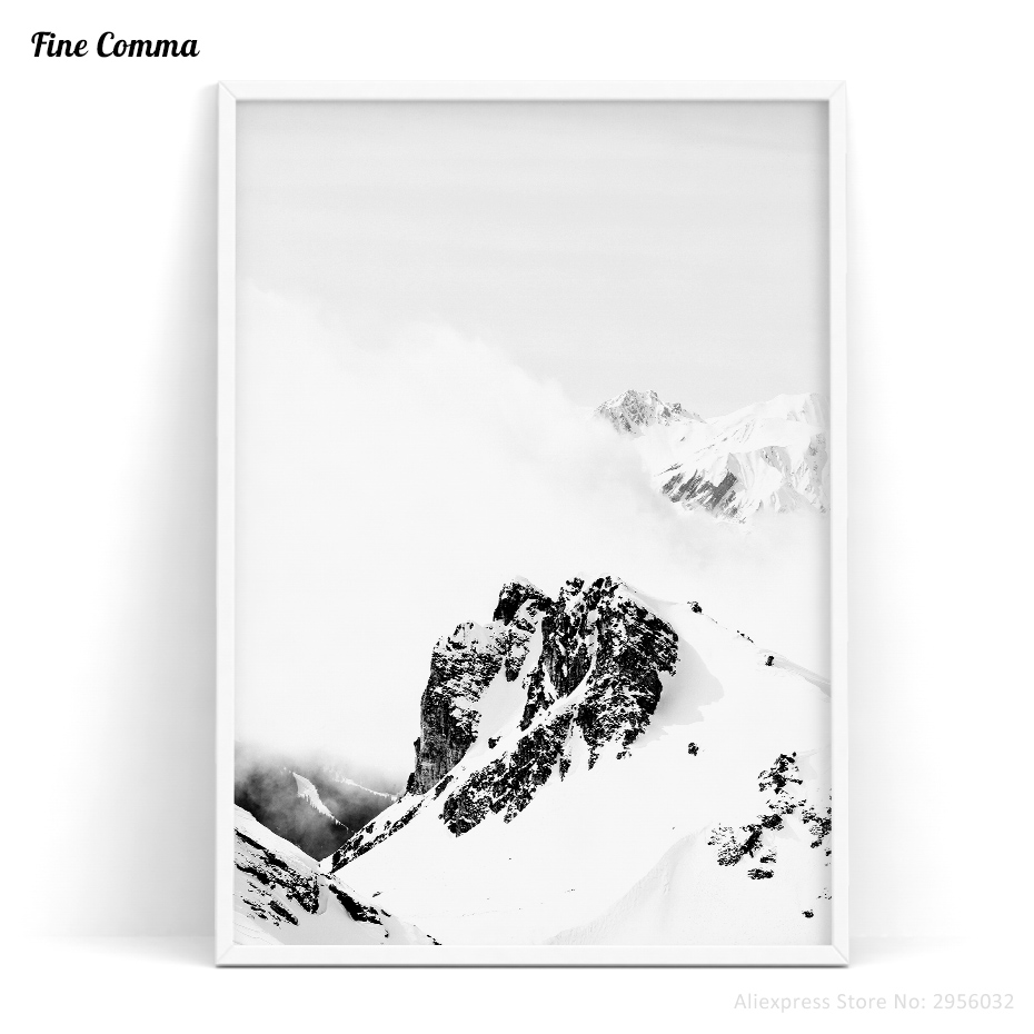 Scandinavian Nordic Art Canvas Print White Owl Mountain Poster For Living Room Wall Decor - 3