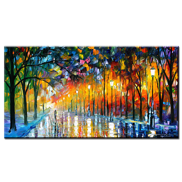 Dp Artisan Artist Color Tree Light Art Wall Painting Print On Canvas Home Oil Arts No Framed Pictures - 2