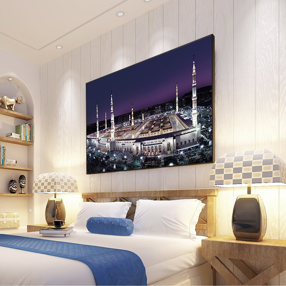 Mecca Nightscape Wall Posters Realistic Islamic Mosque Pictures Muslim Home Decor For Living Room - 2