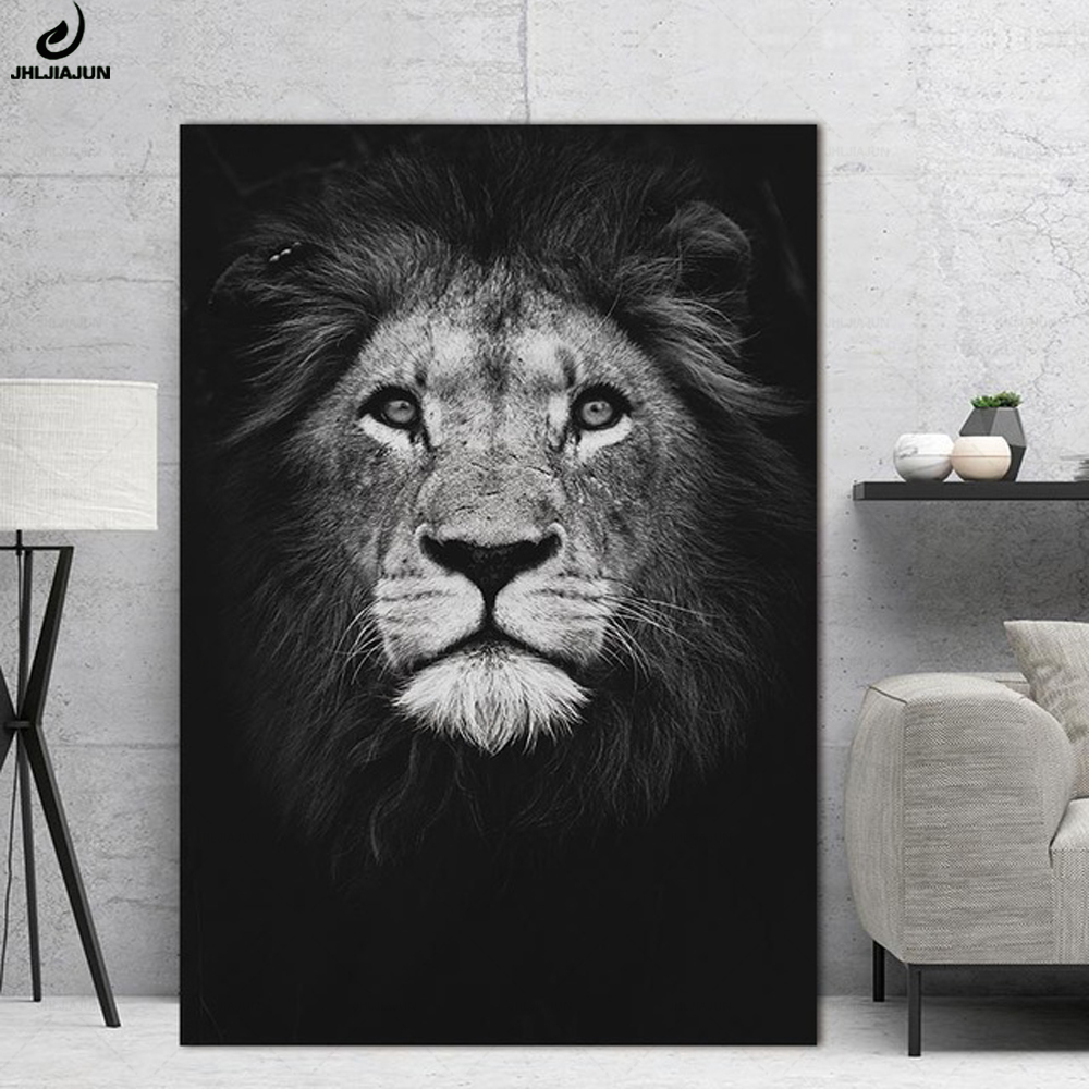 Modern Lion Canvas Wall Art Animal Poster Painting Home Decor Pictures For Living Room - 3