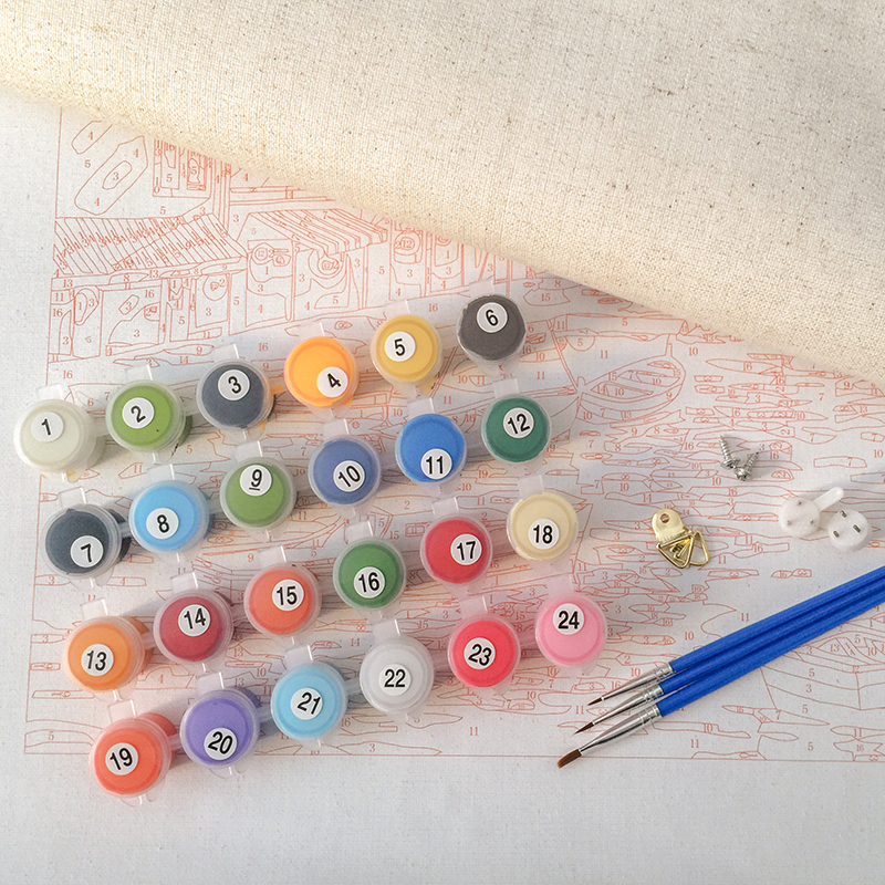 Pink Flamingo Coloring By Numbers Canvas Oil Painting Crafts Decorative Pictures Hand Acrylic Paint - 3