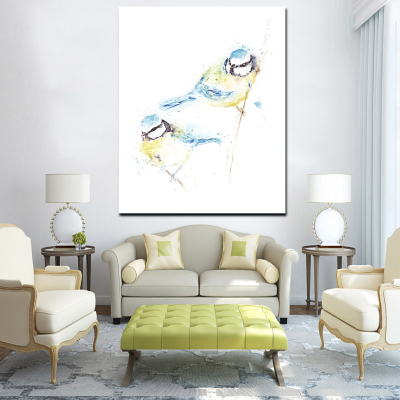 Abstract Parrot Watercolor Print Oil Painting Canvas Art Animal Wall Dcor For Living Room Birdonbranches Design - 2