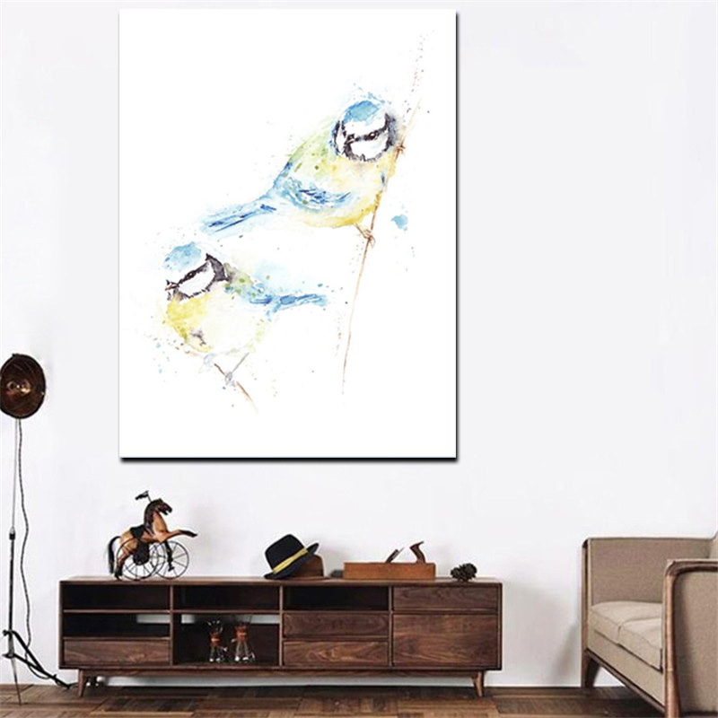 Abstract Parrot Watercolor Print Oil Painting Canvas Art Animal Wall Dcor For Living Room Birdonbranches Design - 4