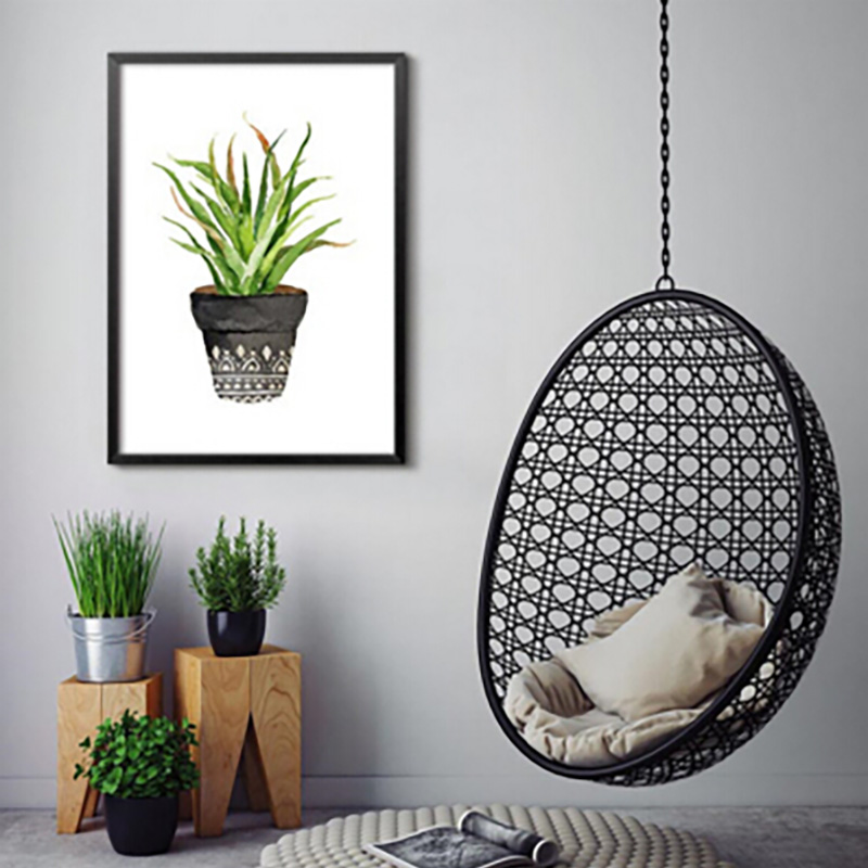 Nordic Watercolor Succulent Green Plant Canvas Art Print Poster Cactus Wall Paintings Modern Home No Frame Painting - 3