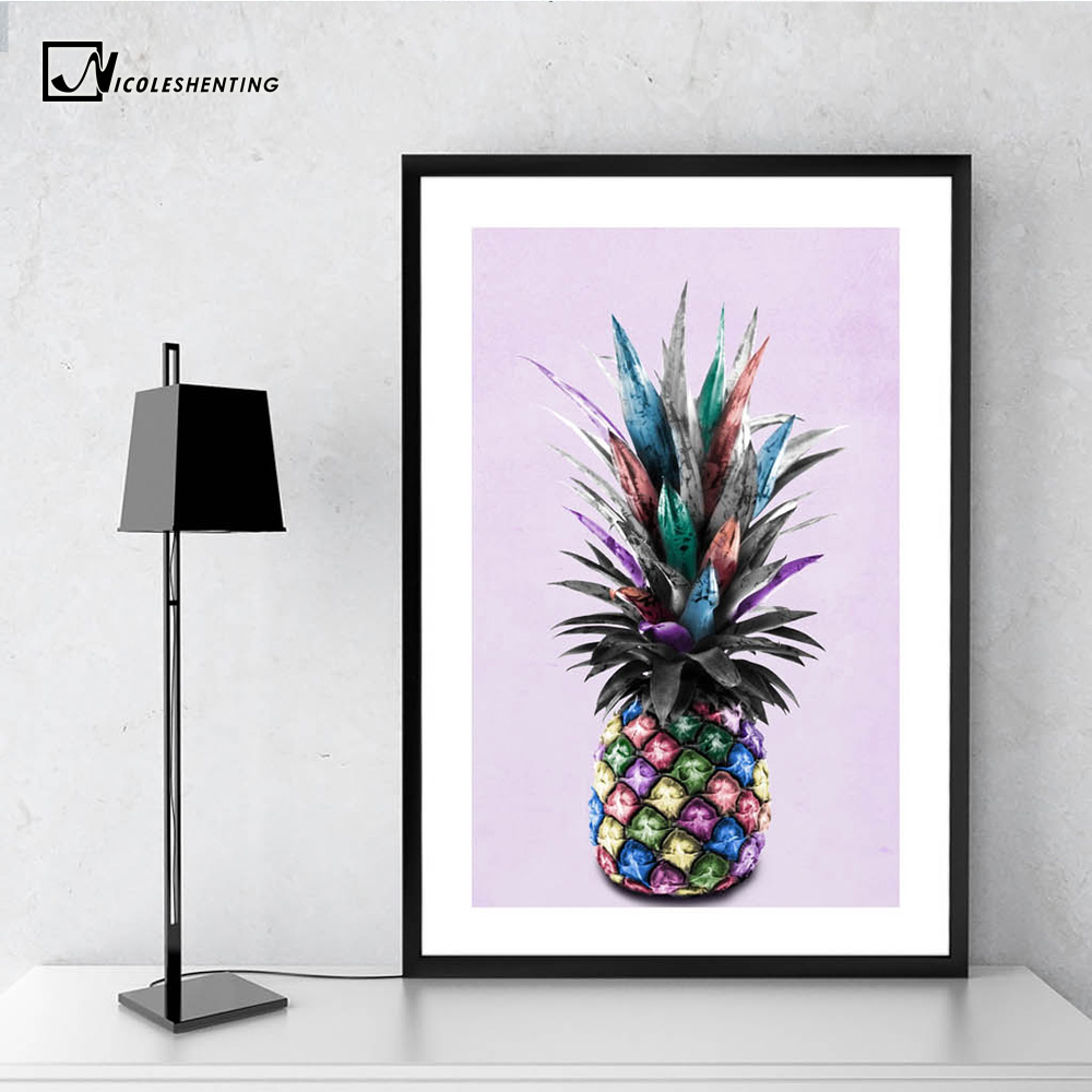 Pineapple Cactus Poster Colorful Plants Canvas Print Minimalist Wall Art Abstract Painting Decorative Picture Nordic - 4
