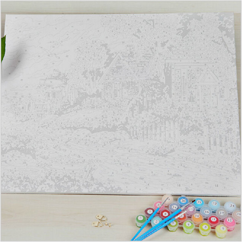 Coloring By Numbers On Canvas Flowers Paintings Wall Home Sunrise Poppies Modular Picture Y5108 - 5