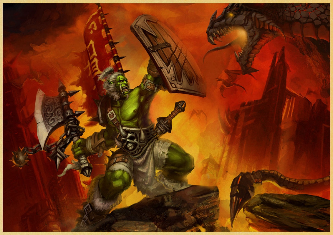 Game World Wow Poster Boys' Room Kraft Paper Warcraft Wallpaper Vintage Posters Home Wall - 3