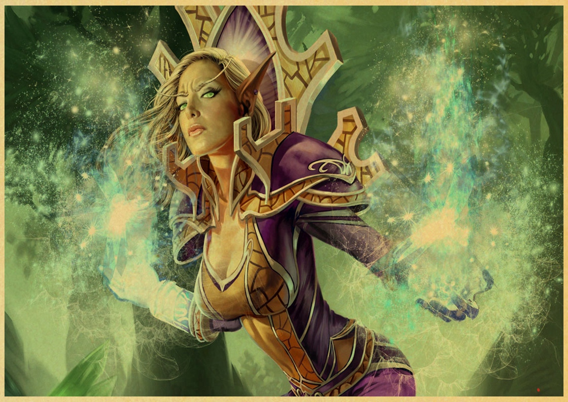 Game World Wow Poster Boys' Room Kraft Paper Warcraft Wallpaper Vintage Posters Home Wall - 4