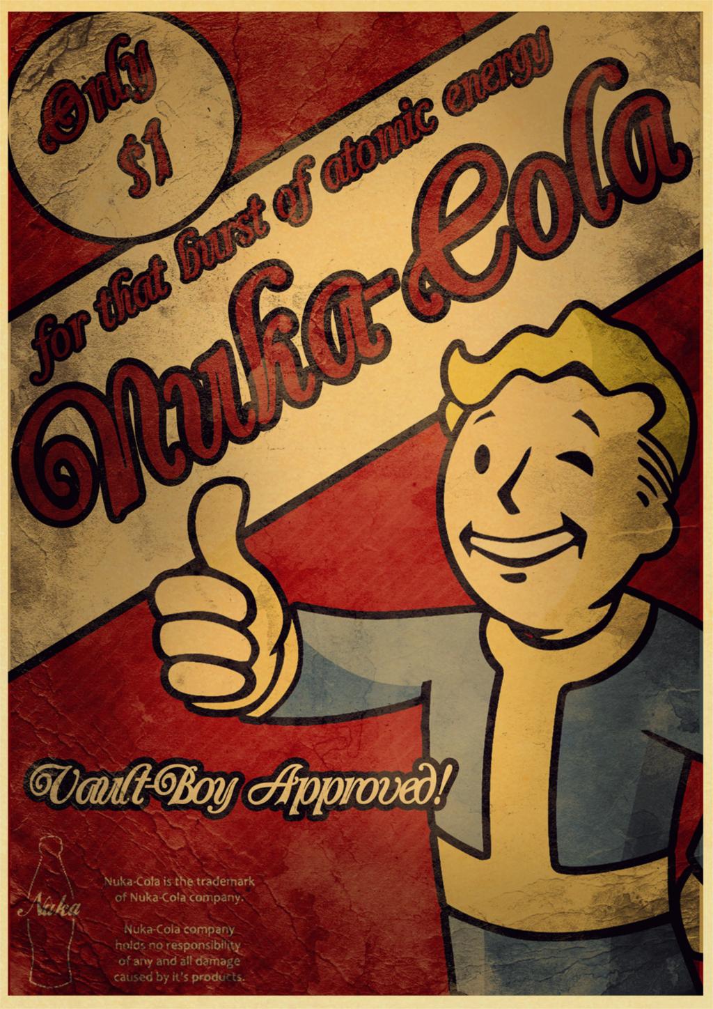 Nuka Cola Fallout 2345 Vintage Paper Poster Wall Painting Home 42x30 Cm 30x21 - 3