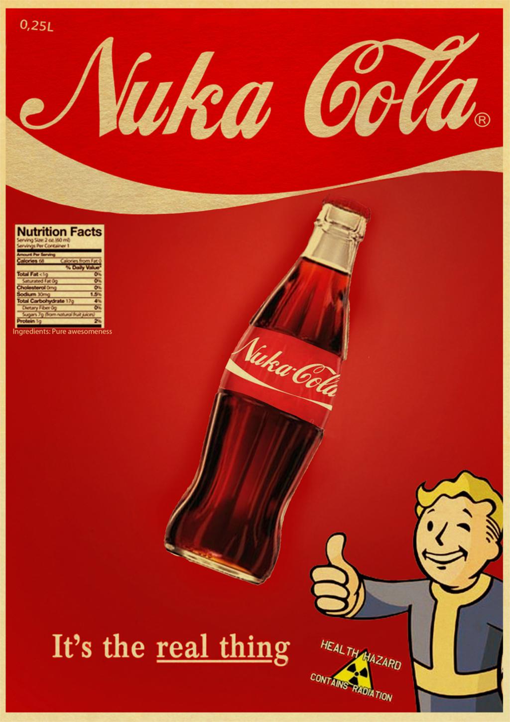 Nuka Cola Fallout 2345 Vintage Paper Poster Wall Painting Home 42x30 Cm 30x21 - 4