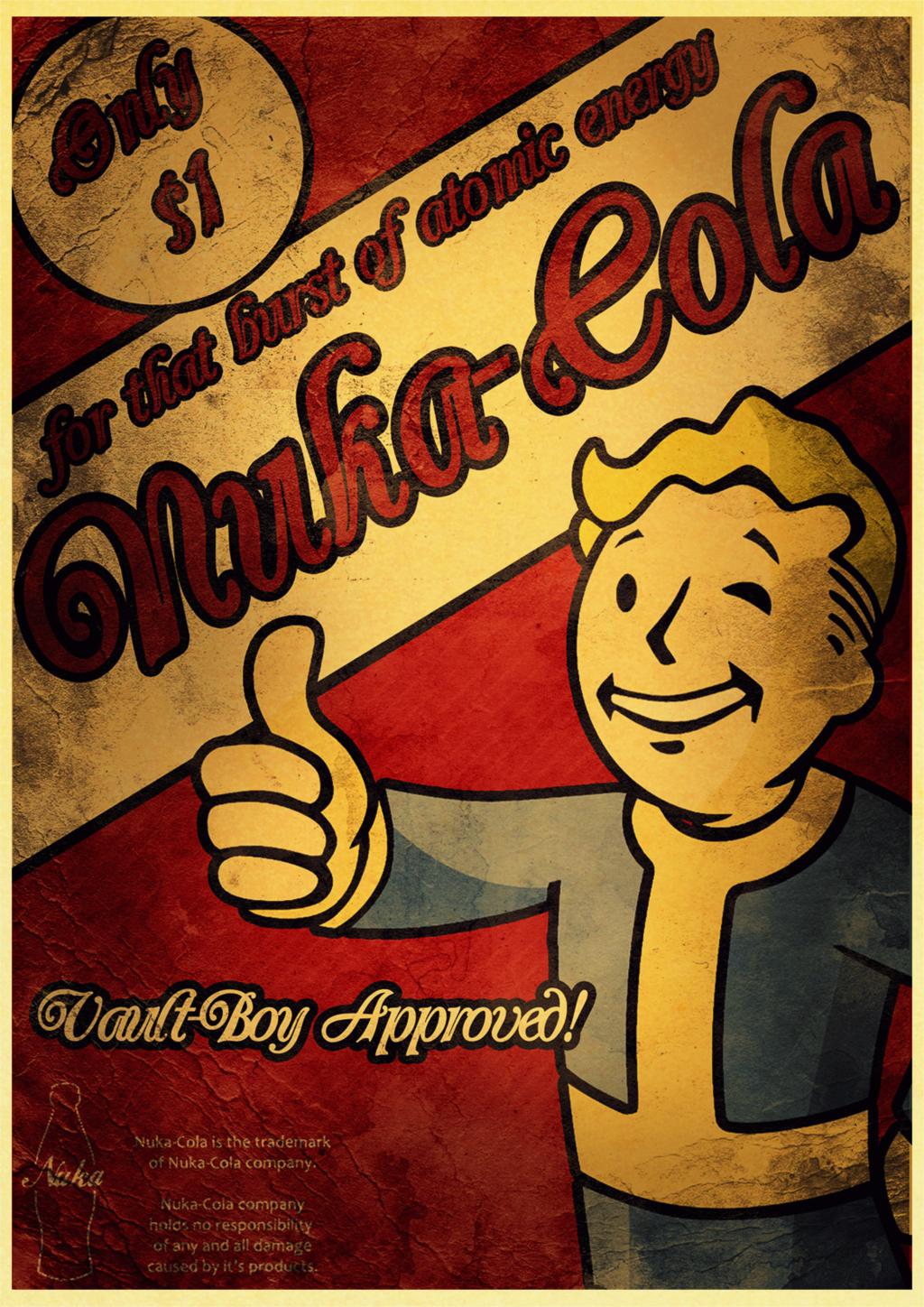 Fallout 234 Nuka Cola Vintage Paper Poster Wall Painting Home 42x30 Cm 30x21 - 2