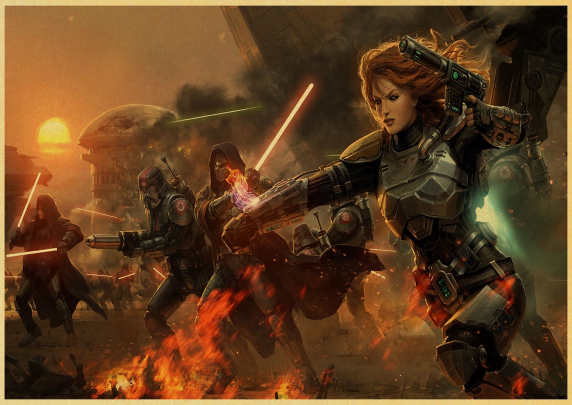 Star Wars Old Republic Vintage Paper Poster Wall Painting Home 42x30 Cm 30x21 - 4