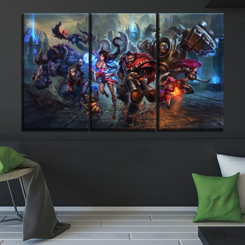 Framework Frameless Canvas Painting 1 Piece Wall Style Modern Print Type Game Hero Character League Legends Poster - 2