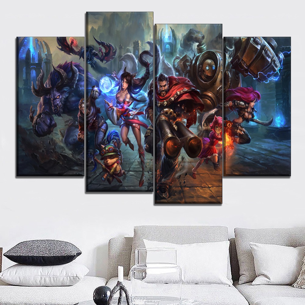Framework Frameless Canvas Painting 1 Piece Wall Style Modern Print Type Game Hero Character League Legends Poster - 3
