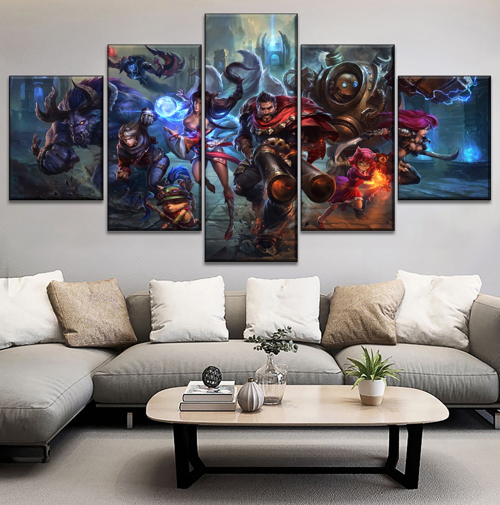 Framework Frameless Canvas Painting 1 Piece Wall Style Modern Print Type Game Hero Character League Legends Poster - 4