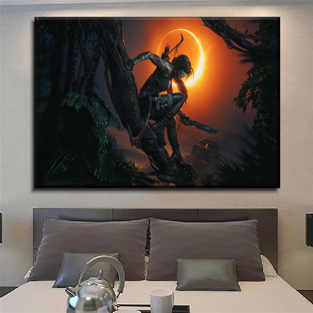 Games Pictures Wall Art Decorative Modern On Canvas Printing Type 3 Pieces Shadow Tomb Raider Painting Home - 4