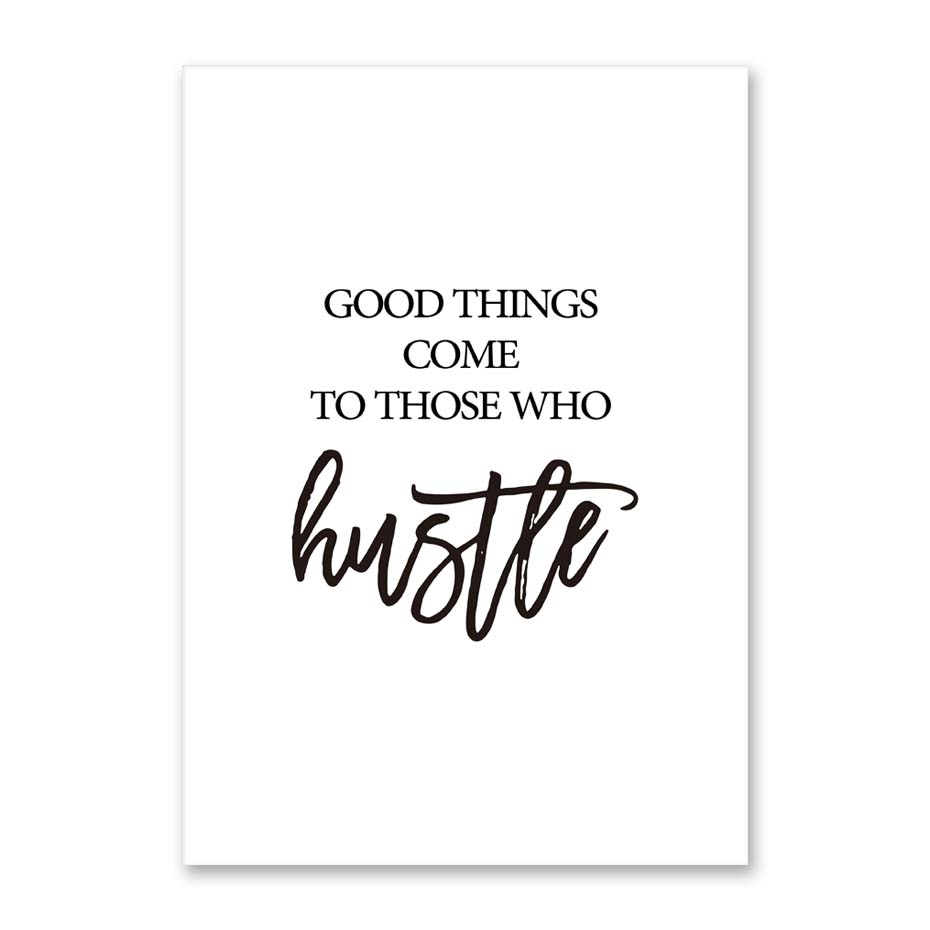 Inspirational Hustle Quote Wall Art Poster Motivational Typography Home Kitchen Decor Painting Positive Living Space Enhancement - 1